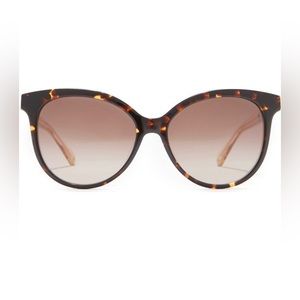 Kate Spade Kinsley Cat Eye Sunglasses Dark Havana/Brown| 55 mm